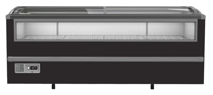 CombiSteel Supermarket Chest Freezer Front Glass Black 2125 Litre