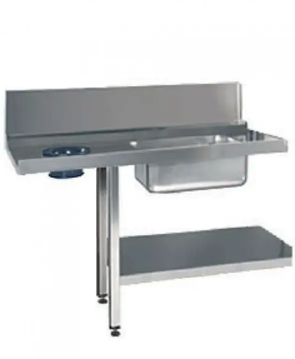 DC Tabling - Prewash Table, Scrap Hole & Undershelf Left