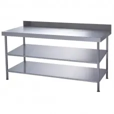 Parry TAB2W - Stainless Steel Tables With Two Undershelf Wall 900 x 1800 x 700