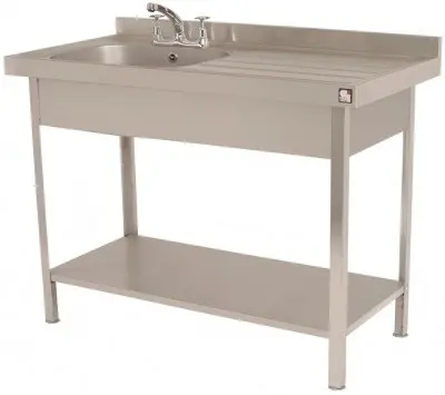 Parry SINK1070RFP - Stainless Steel Self Assembly Sink Single Bowl Single Drainer Right