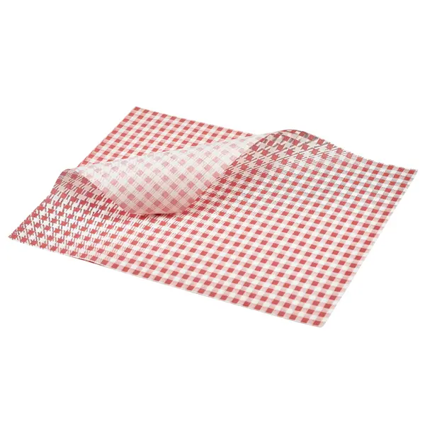 Greaseproof Paper Red Gingham Print 35 x 25cm