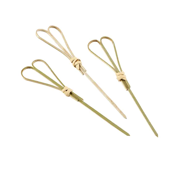 Bamboo Heart Shape Looped Wooden Skewers 12cm (100pcs)