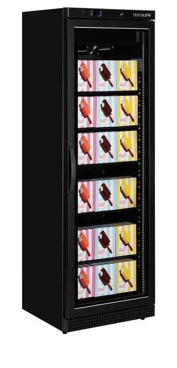 Tefcold UF400VG BLACK Glass Door Display Freezer