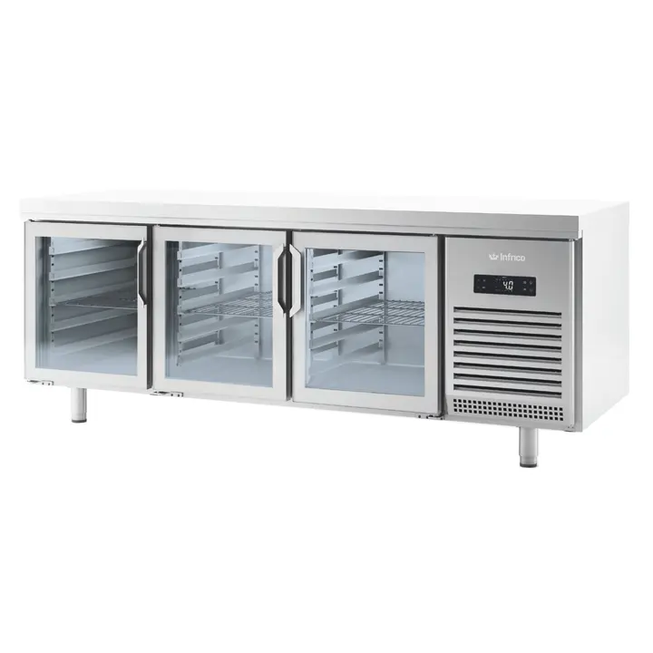 Infrico MR2750CR Undercounters Door Refrigeration Table 800 Series – Glass Door Euronorm 600X400 Counter Refrigerator - Series 800 (600×400)