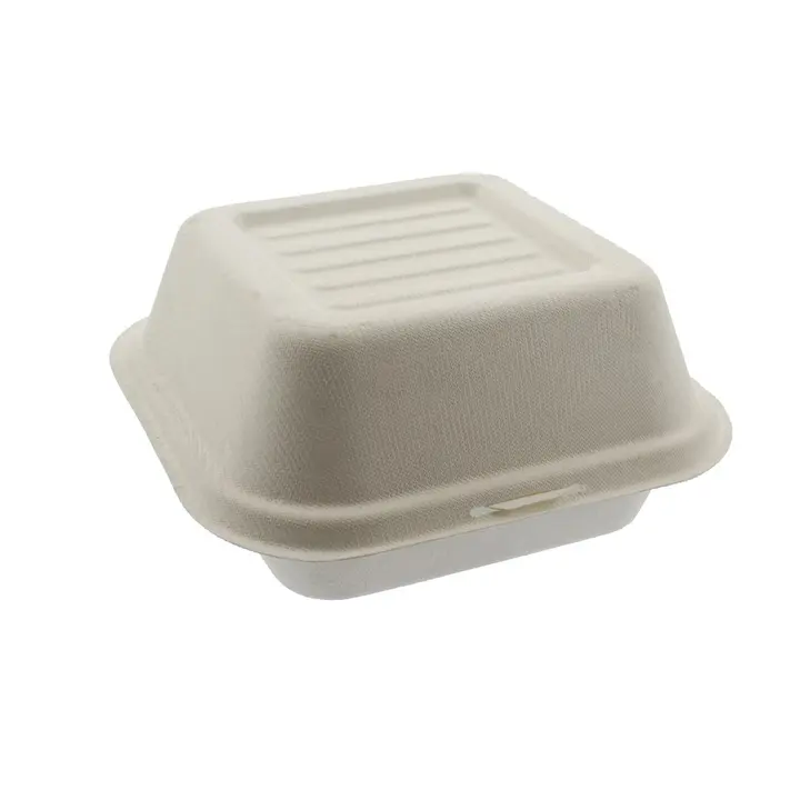 Leafware Sugarcane Burger Box 6"