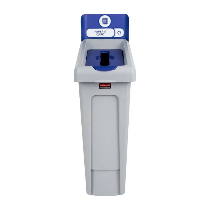 Rubbermaid Slim Jim Paper & Card Recycling Station Blue 87Ltr