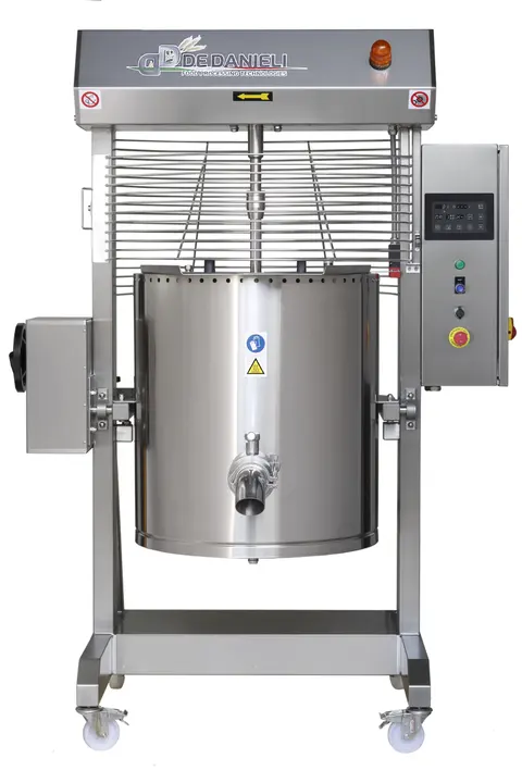 De Danieli C250CSEIA - 250 Ltr Electric High temperature Indirect heat tilting kettle with stirer for medium density products - Touchscreen controls