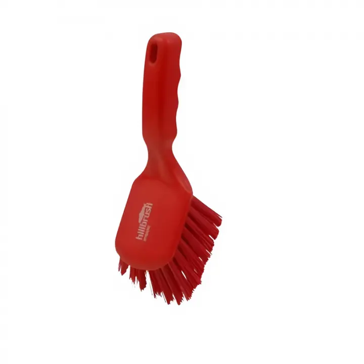 Stiff Short Handle Brush — Colour: Red