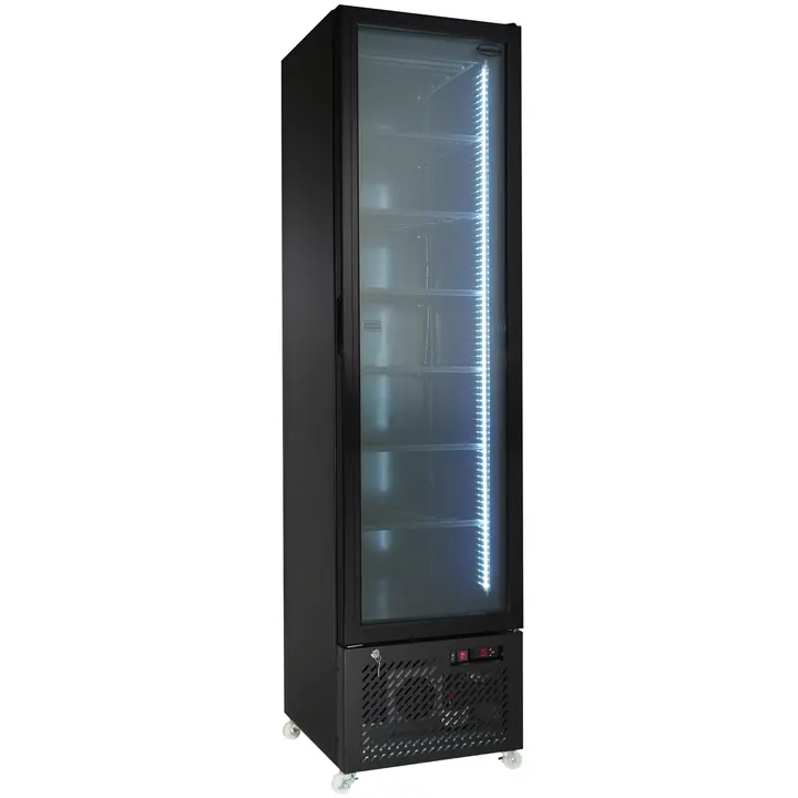 Combisteel NAP-250F Black Glass-Door Freezer - 208 L