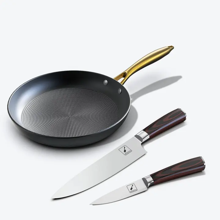 Nonstick Frying Pan 10" and Single Knife