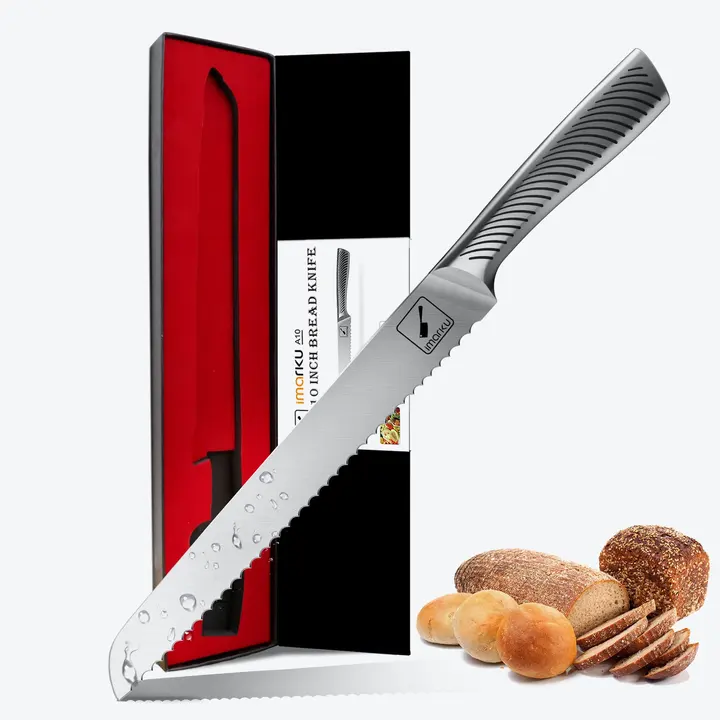 10" Bread Knife German Stainless Steel Knife for Cake, Bagels & Pastries