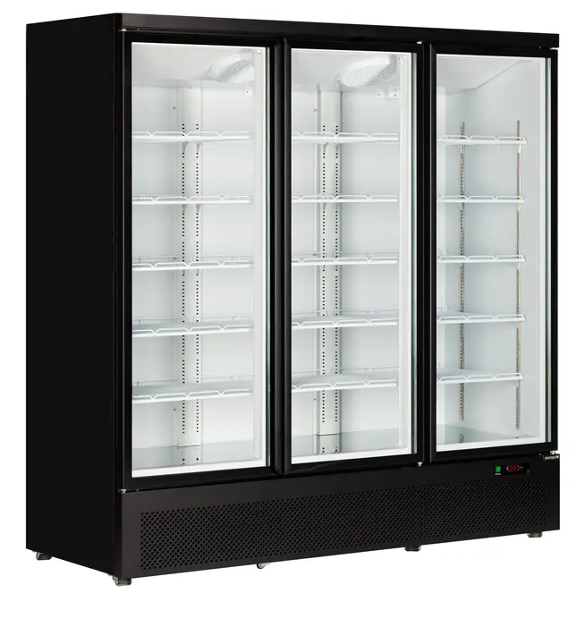 Atom Maxi F3DB BLACK Glass Door Freezer