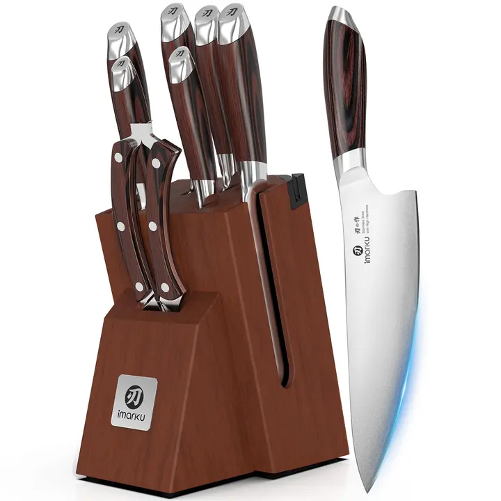 9-Piece Japanese High Carbon Stainless Steel Kitchen Knife Set