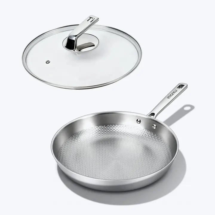 Imarku Titanium Nonstick Frying Pans with Lids | 8", 10", 12" - 10"