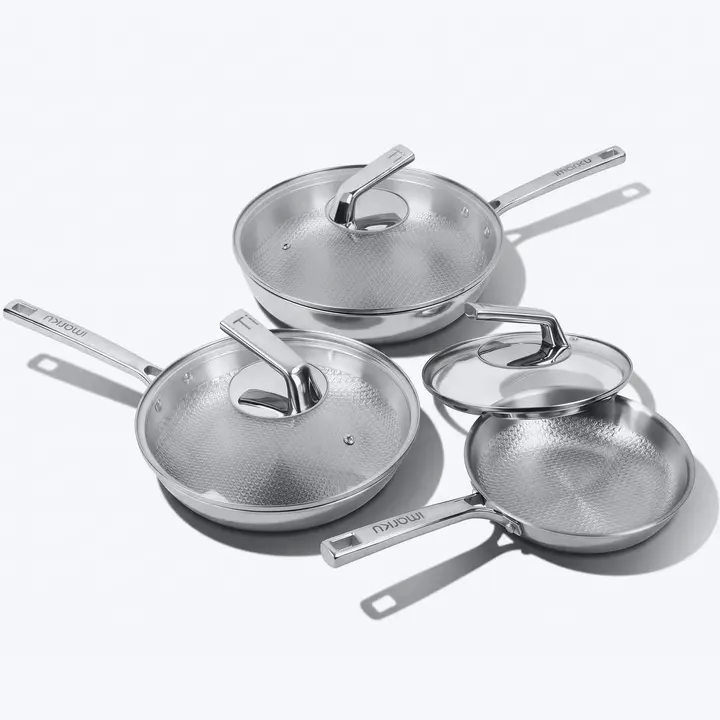 Imarku Titanium Nonstick Frying Pans with Lids | 8", 10", 12" - 8"&10"&12"