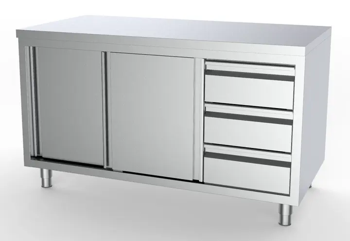 CombiSteel 700 Worktable Sliding Doors Drawers Right 1800