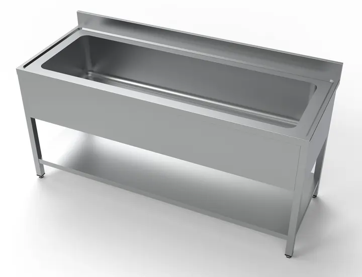 CombiSteel Sink Unit Freestanding w/ Splashback 1800mm