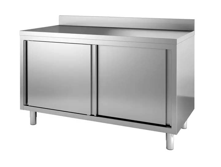 CombiSteel 600 Worktable Upstanding 2 Sliding Doors Splashback 1200