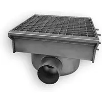 CombiSteel Stainless Steel Drain 300x265 with 2 Exits for Slotted Chanel